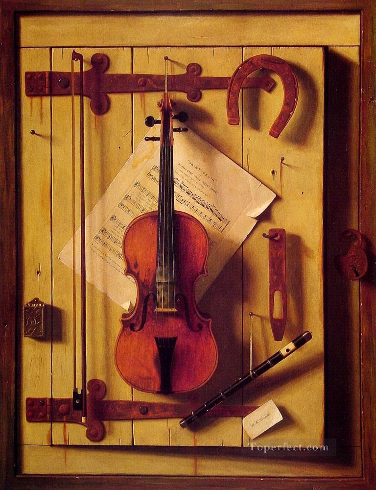 Still life Violin and Music William Harnett Oil Paintings